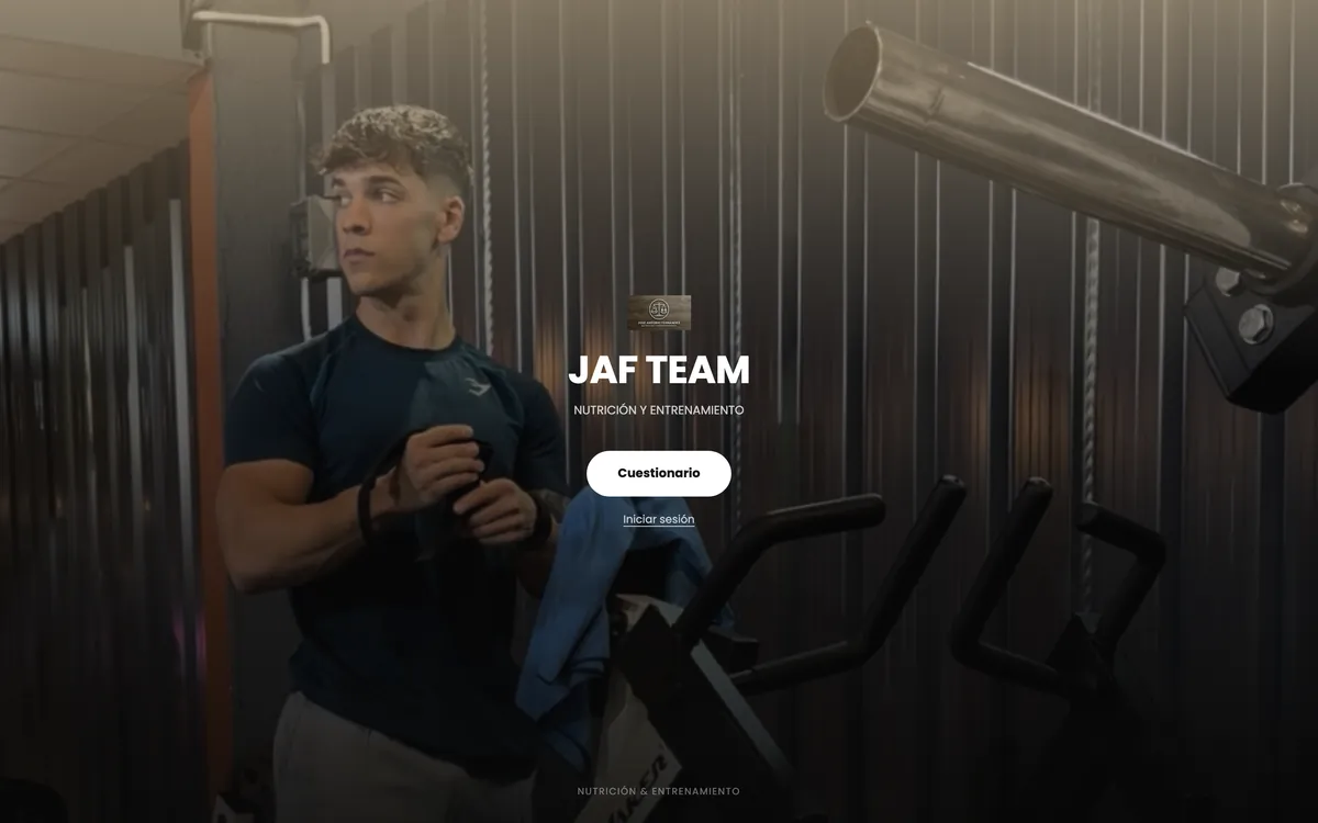 Portal de entrada de JAF TEAM en escritorio